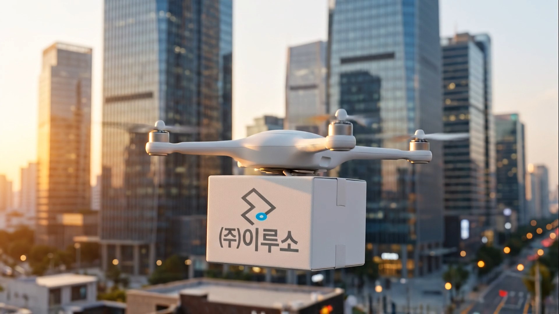 (주)이루소 로고 드론 배송 - AI 스마트 의약품 배송 시스템