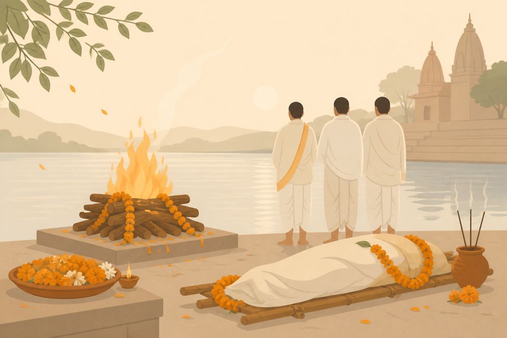 인도 장례 예절 일러스트