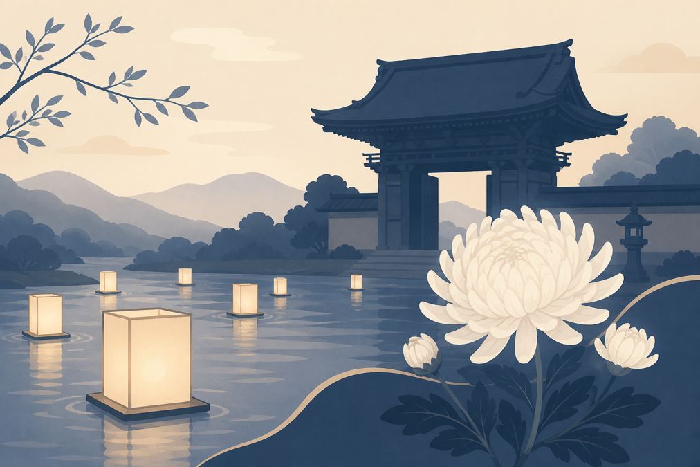 일본 장례 예절 일러스트